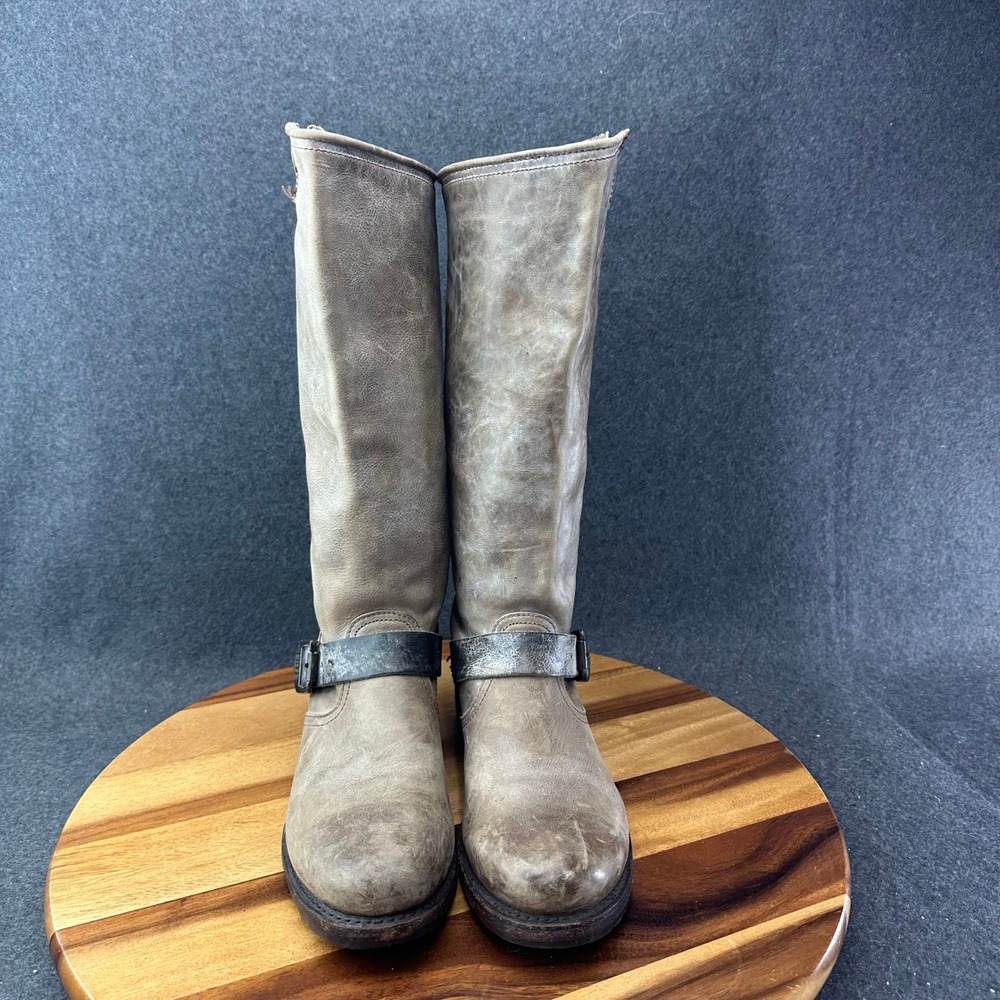 Frye Veronic Slouch Tall Riding Boots Women Size 8B Light Brown Leather 76608 - Picture 3 of 10